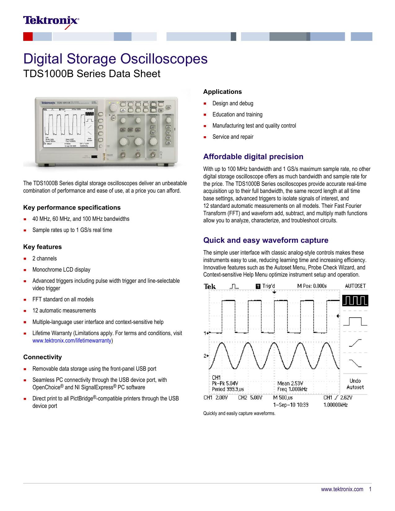 1002B datasheet preview page 1