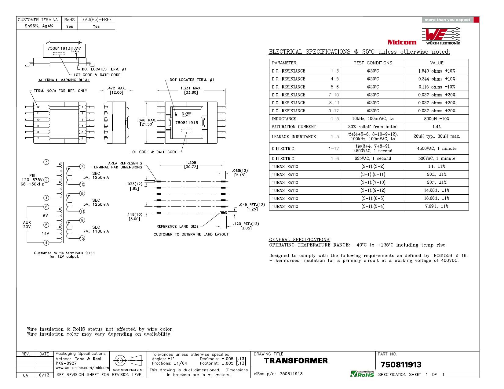 119 datasheet preview page 1