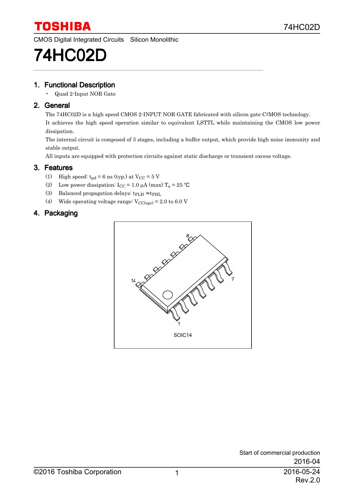 74HC02 datasheet preview page 1
