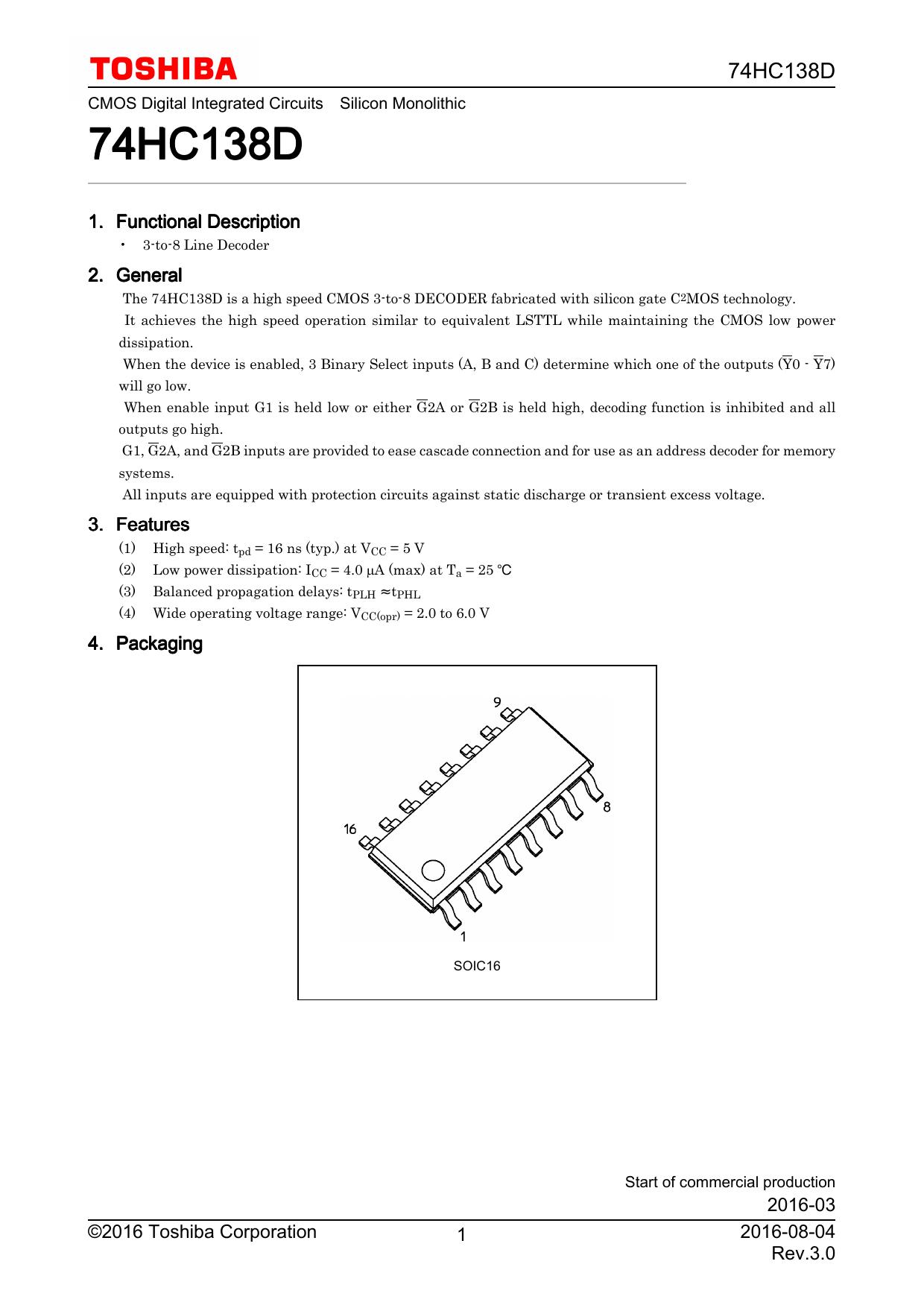 74HC138 datasheet preview page 1