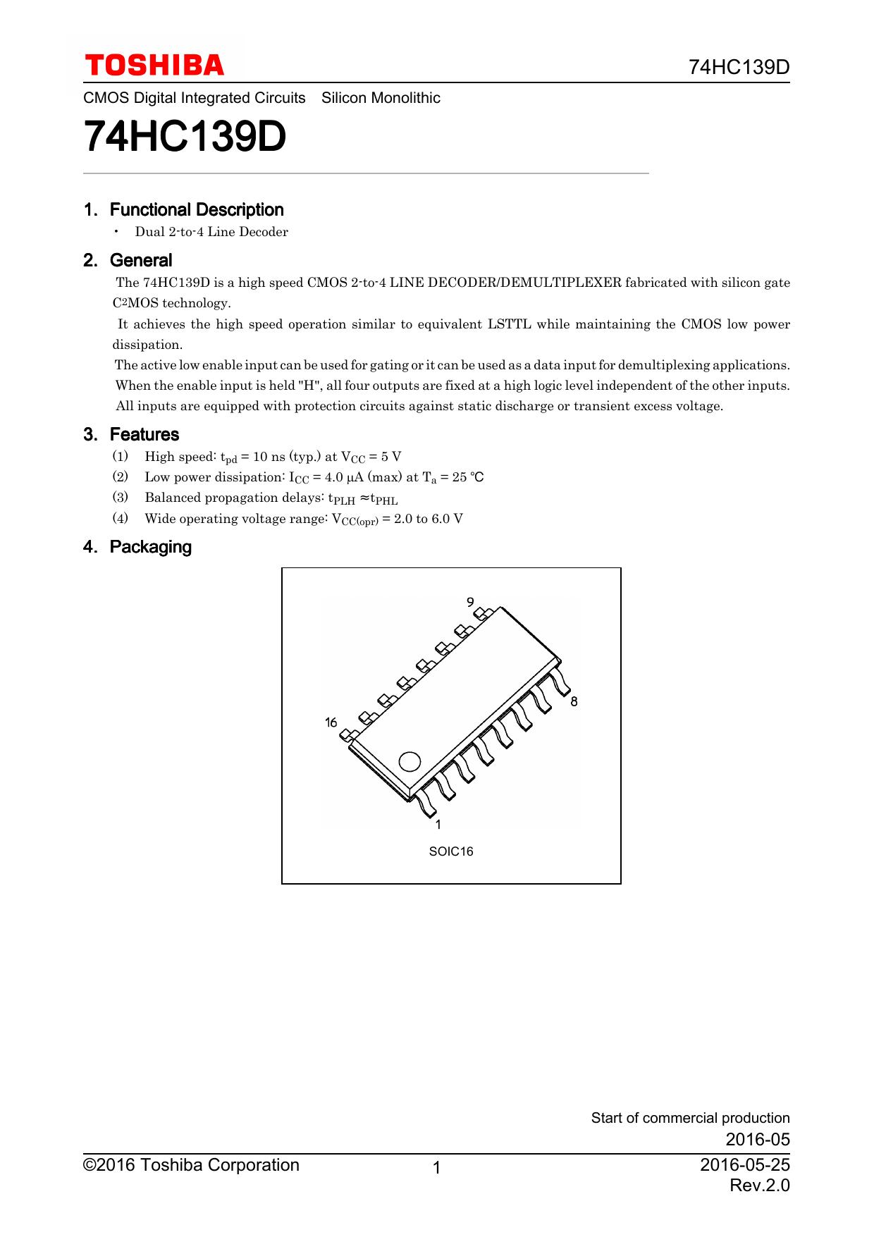 74HC139 datasheet preview page 1