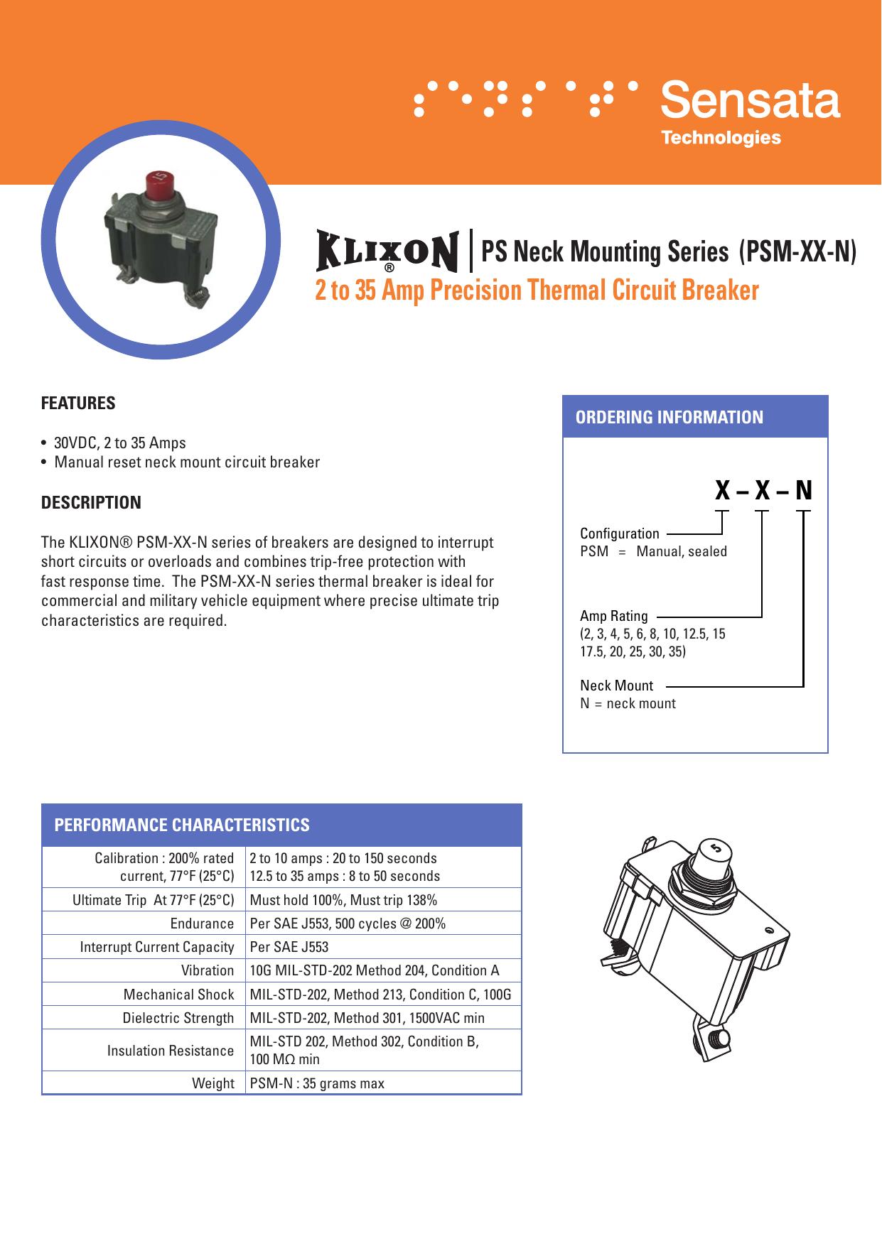 PSA-6 datasheet preview page 1
